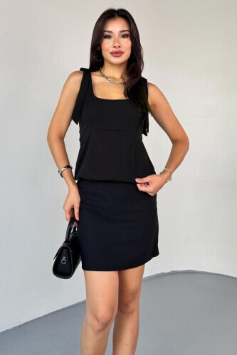 SET201 Siyah Bluz - Etek İkili Kombin