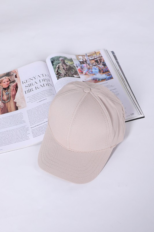 AKS-17065 Taş Rengi Düz Şapka - 1