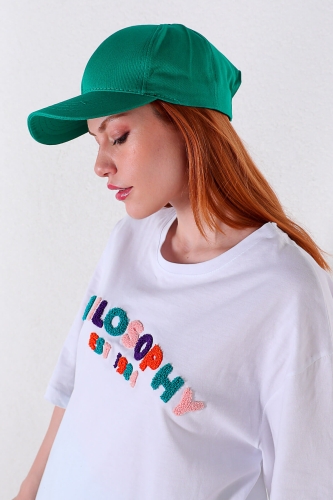 AKS-17065 Yeşil Düz Şapka - 4