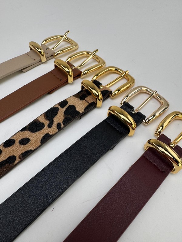 AKS-17095 Bordo Köprü Gold Tokalı Suni Deri Kemer - 3