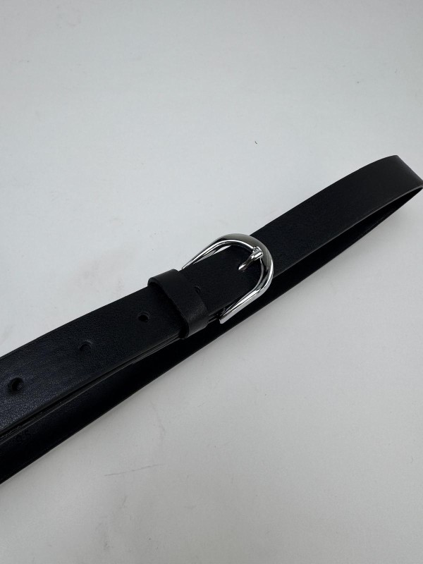 AKS-17095 Siyah Köprü Silver Tokalı Suni Deri Kemer - 1