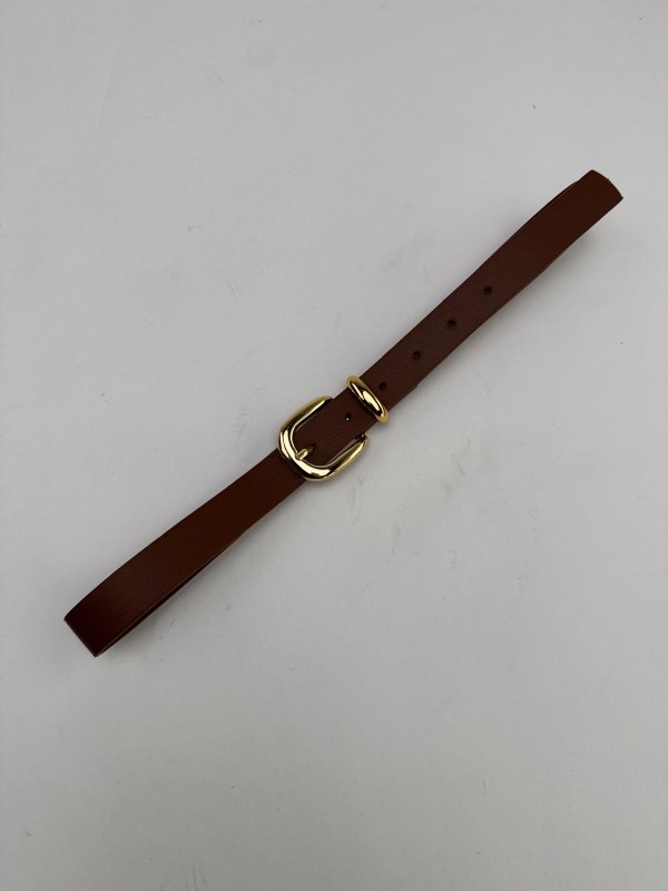 AKS-17095 Taba Köprü Gold Tokalı Suni Deri Kemer - 2