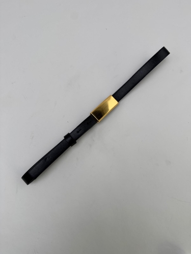 AKS-17098 Siyah Dikdörtgen Gold Tokalı Suni Deri Kemer - 2