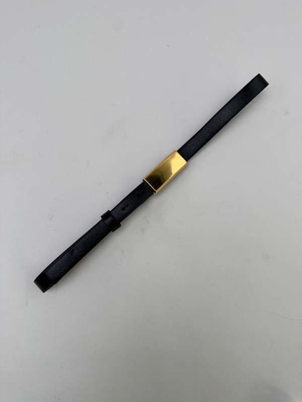 AKS-17098 Siyah Dikdörtgen Gold Tokalı Suni Deri Kemer - 2