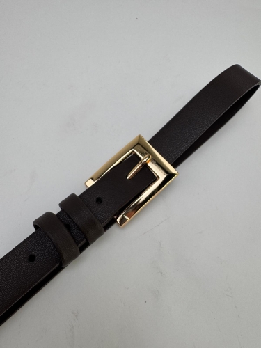 AKS-17099 Acı Kahve Gold Tokalı Suni Deri Kemer - Cappmoda