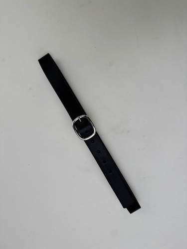 AKS-17100 Siyah Sılver Tokalı Suni Deri Kemer - 2