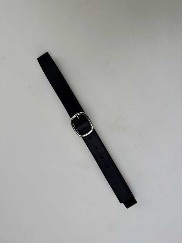 AKS-17100 Siyah Sılver Tokalı Suni Deri Kemer - 2