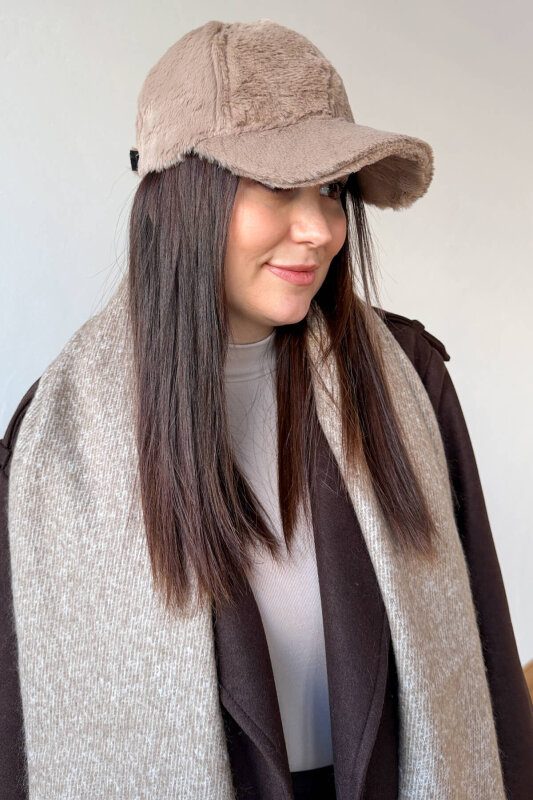 AKS-17103 Vizon Kırçıllı Yumuşak Doku Püsküllü Şal - 3