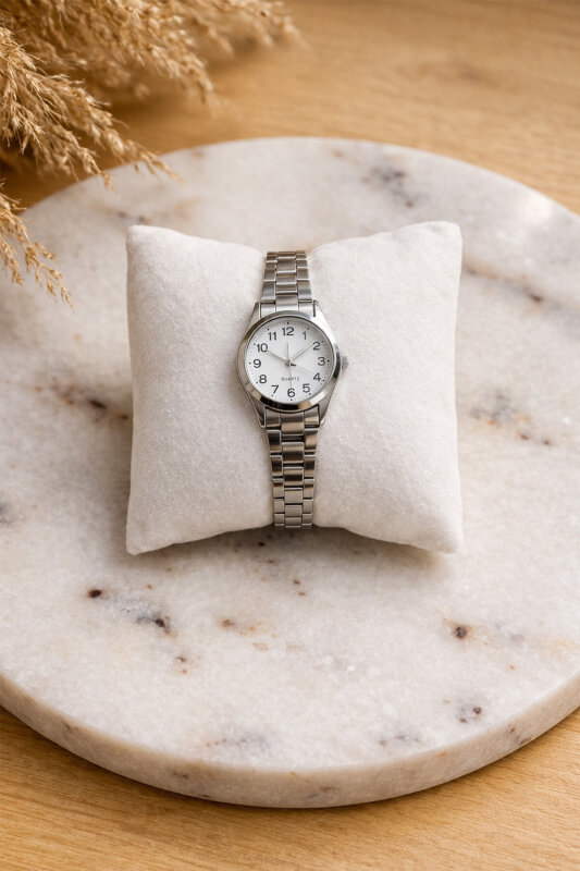 Ariel Silver Klasik Yuvarlak Kasa Metal Kordon Kadın Kol Saati - 1