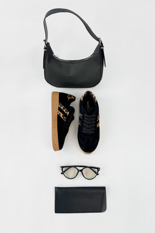 Aura Serisi Siyah Sneaker-Çanta-Gözlük Seti - 1