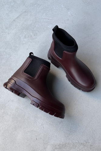 AYK-1012 Bordo Scuba Kumaş Lastik Detaylı Yüksek Taban Su Geçirmez Yağmur Botu - 3