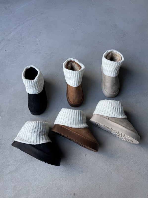 AYK-1013 Taba Tozluk Detaylı Yüksek Taban İçi Kürklü Bot - 3