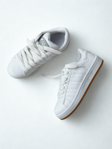 AYK-1016 Beyaz Yan Şerit Detaylı Suni Deri Muadil Spor Ayakkabı - Cappmoda