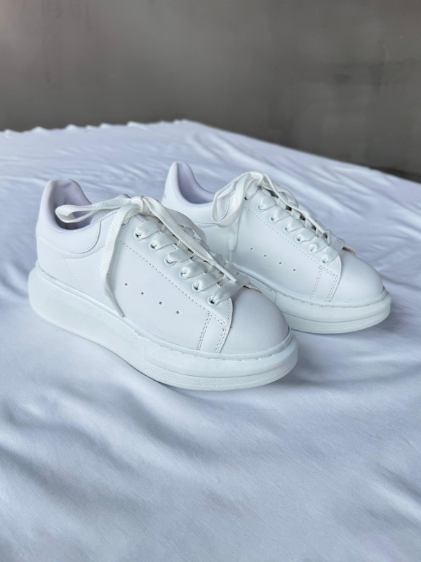 AYK-1017 Beyaz Yüksek Taban Suni Deri Muadil Snekaer - 4