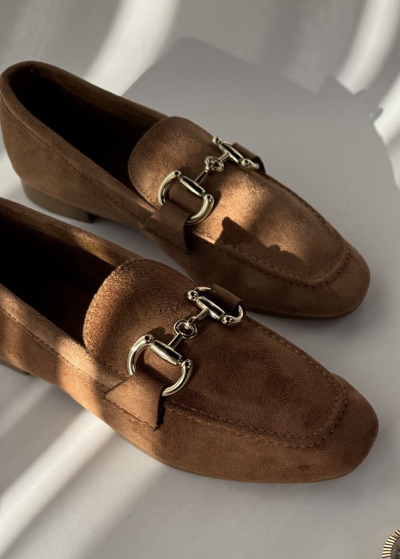 AYK-1018 Taba Gold Tokalı Süet Babet - 1