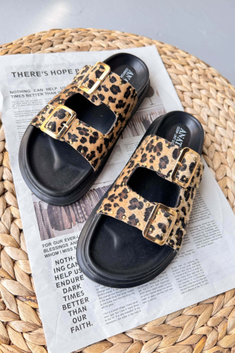 AYK-1020 Leopar Gold Tokalı City Walk Terlik 