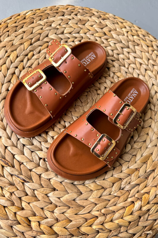 AYK-1020 Taba Gold Tokalı City Walk Terlik - 1