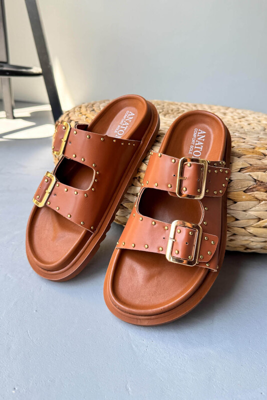 AYK-1020 Taba Gold Tokalı City Walk Terlik - 2