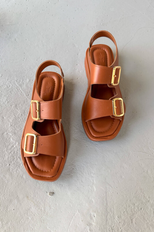 AYK-1021 Taba Gold Tokalı Urban Comfort Sandalet - 3