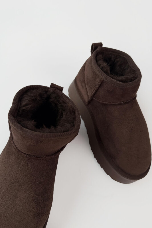 AYK-1022 Acı Kahve İçi Kürklü Orta Boy Kışlık Bot - 5