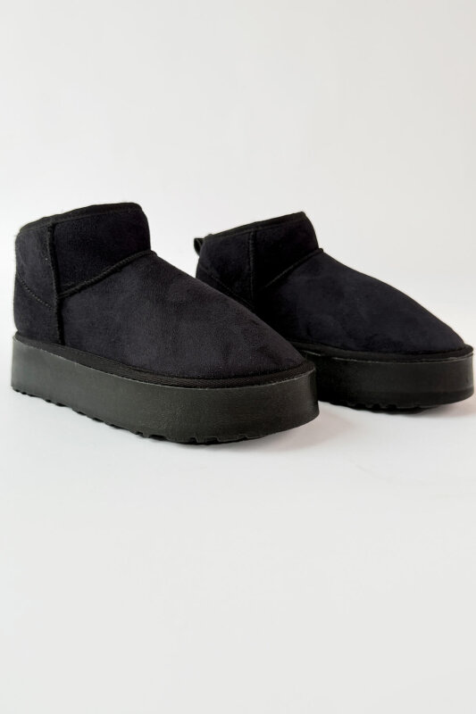 AYK-1022 Siyah İçi Kürklü Orta Boy Kışlık Bot - 5