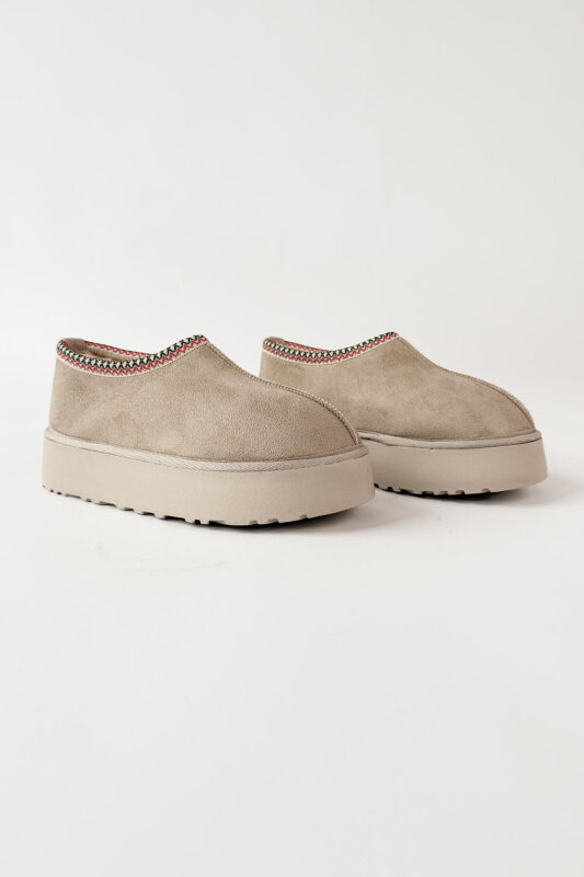 AYK-1023 Taş Rengi İçi Kürklü Bilek Boy Bot - 2