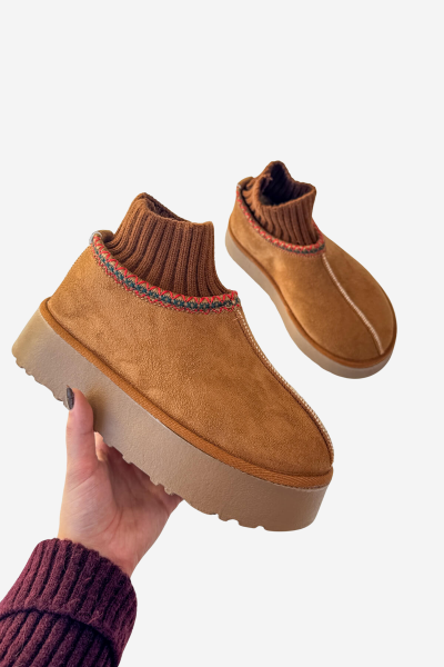 AYK-1024 Taba Örgü Bilek Detaylı İçi Kürklü Bot (1)