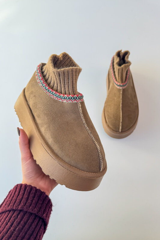 AYK-1024 Vizon Örgü Bilek Detaylı İçi Kürklü Bot - 3