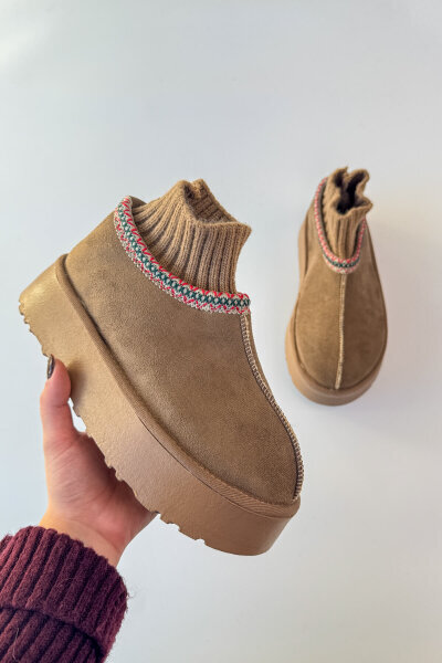 AYK-1024 Vizon Örgü Bilek Detaylı İçi Kürklü Bot - 5