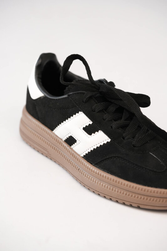 AYK-1028 Siyah Süet Dokulu Kontrast Detaylı Modern Sneaker - 2