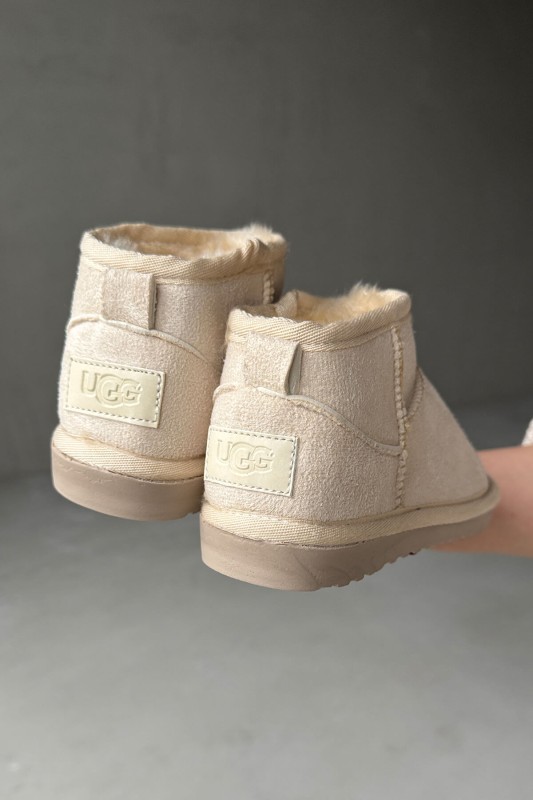 ÇCK-9001 Taş Rengi Mini İçi Kürklü Yumuşak Taban Çocuk Bot - 2