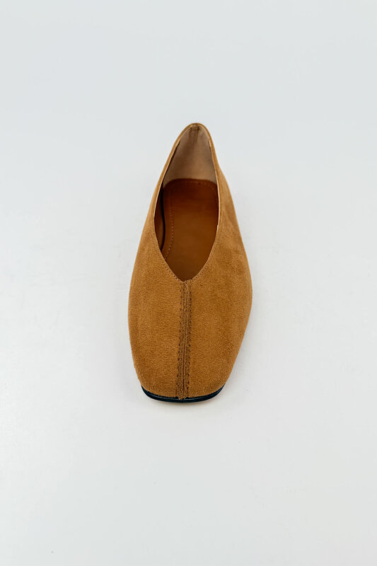 BBT-149 Taba Süet Dikiş Detaylı Babet - 4