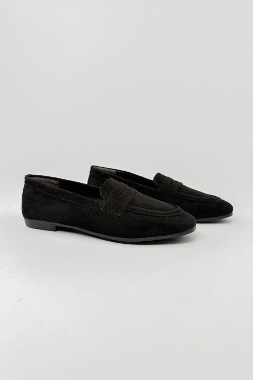 BBT-150 Siyah Süet Klasik Loafer - 3