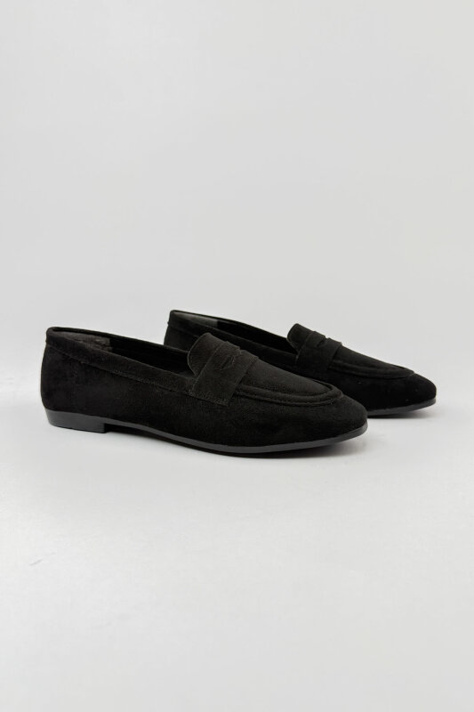 BBT-150 Siyah Süet Klasik Loafer - 3