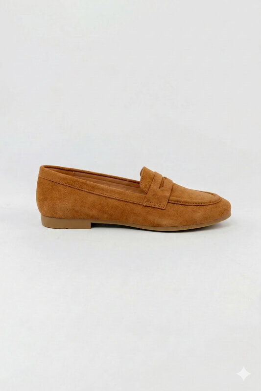 BBT-150 Taba Süet Klasik Loafer - 1