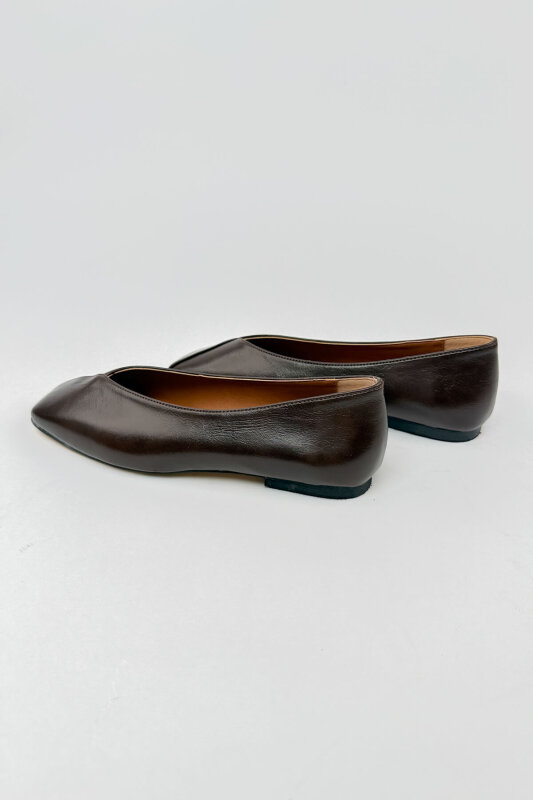 BBT-151 Acı Kahve Dikiş Detaylı Rahat Taban Babet - 3