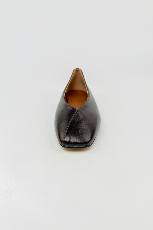 BBT-151 Acı Kahve Dikiş Detaylı Rahat Taban Babet - 4