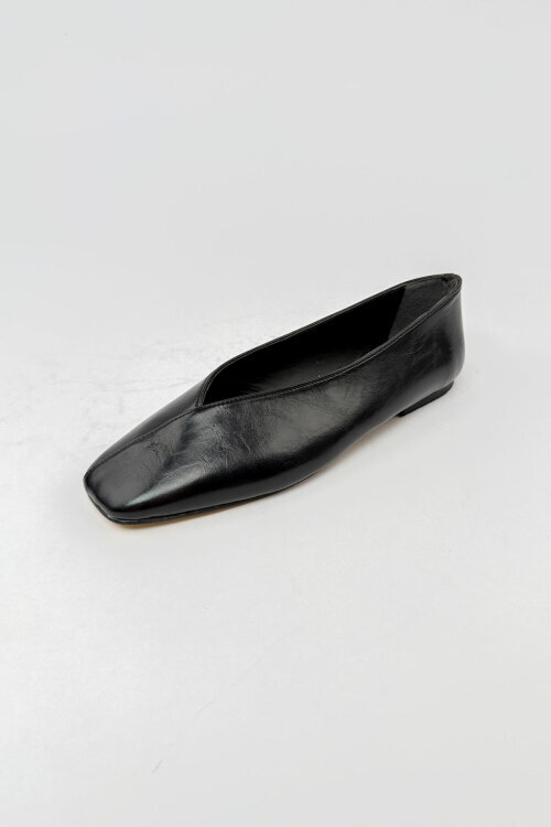 BBT-151 Siyah Rugan Dikiş Detaylı Rahat Taban Babet - 3