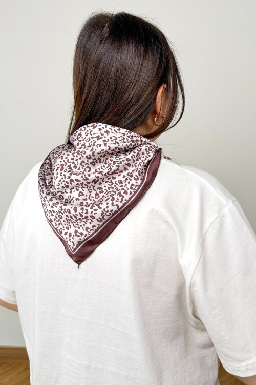 BLZ-6585 Beyaz Fular Detaylı Pamuklu Basic Bluz - 3