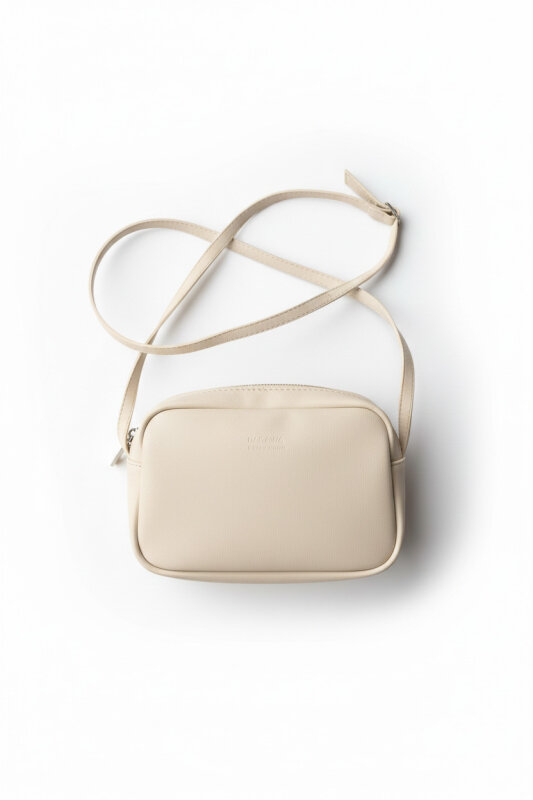 ÇNT-3013 Taş Rengi Mini Kare Suni Deri Uzun Askılı Omuz Çantası - 1