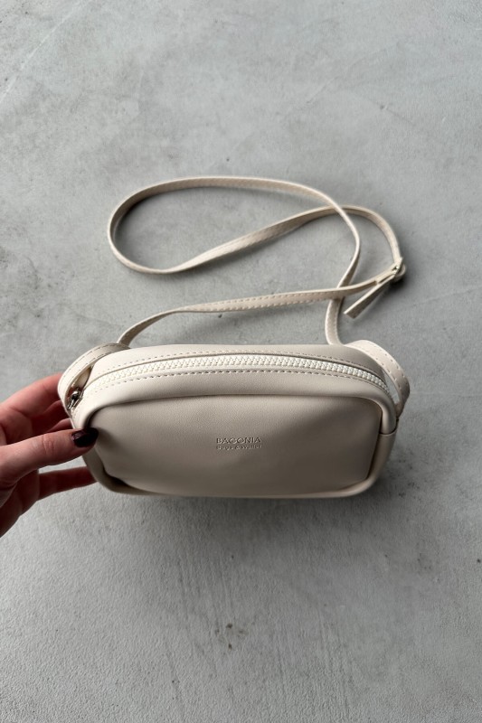 ÇNT-3013 Taş Rengi Mini Kare Suni Deri Uzun Askılı Omuz Çantası - 2