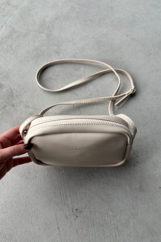 ÇNT-3013 Taş Rengi Mini Kare Suni Deri Uzun Askılı Omuz Çantası - 2