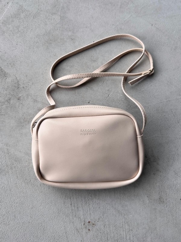 ÇNT-3013 Vizon Mini Kare Suni Deri Uzun Askılı Omuz Çantası - 1