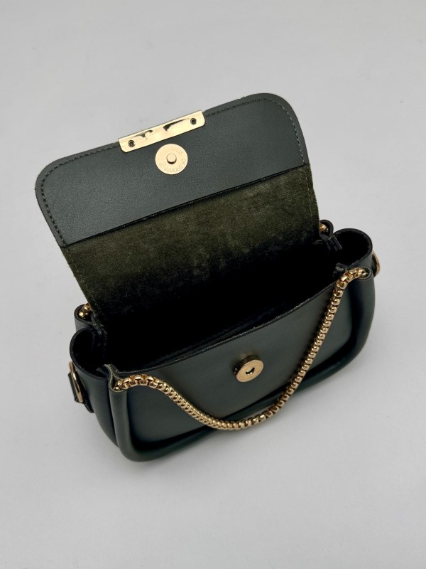 ÇNT-3016 Haki Zincir Askılı Suni Deri Crossbody Omuz Çantası - 3