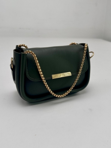 ÇNT-3016 Haki Zincir Askılı Suni Deri Crossbody Omuz Çantası - 2