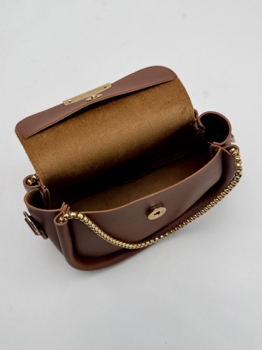 ÇNT-3016 Taba Zincir Askılı Suni Deri Crossbody Omuz Çantası - 3