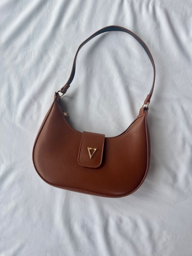 ÇNT-3028 Taba Muadil Suni Deri Kapaklı Kol Ve El Çantası - Cappmoda