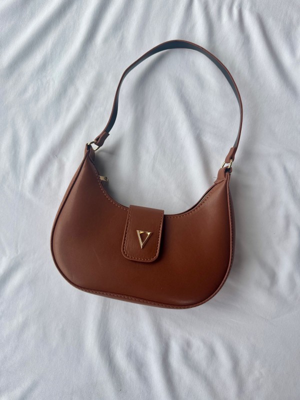 ÇNT-3028 Taba Muadil Suni Deri Kapaklı Kol Ve El Çantası - 1