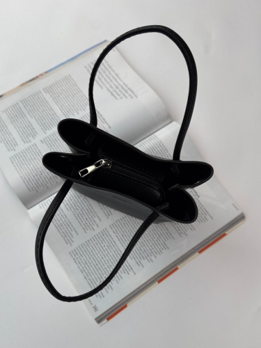 ÇNT-3030 Siyah Kısa Askılı Fermuarlı Suni Deri Crossbody Omuz Çantası - 2