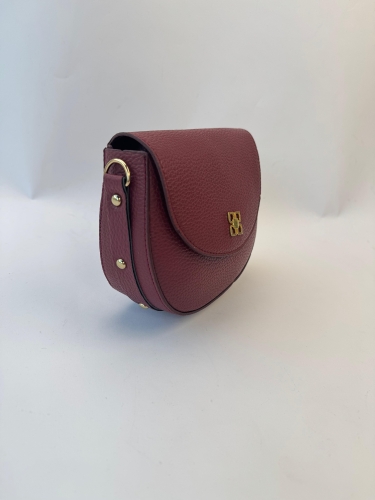 ÇNT-3032 Bordo Gold Zımba Detaylı Kapaklı Omuz Çantası - 2
